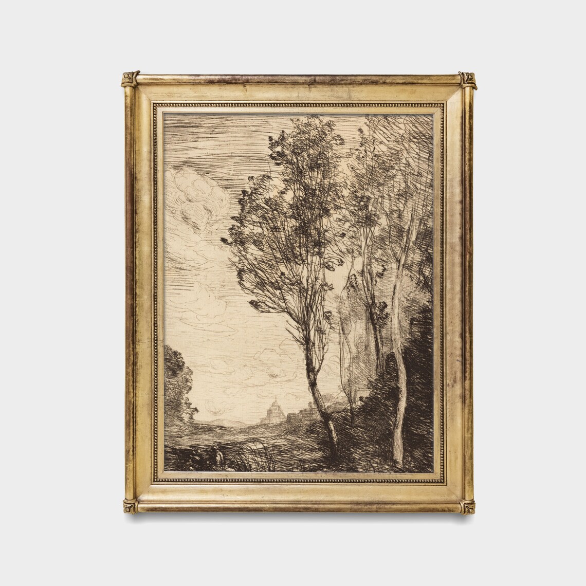 Vintage Forest Landscape Sketch, Rustic Wall Art Print - Image 4