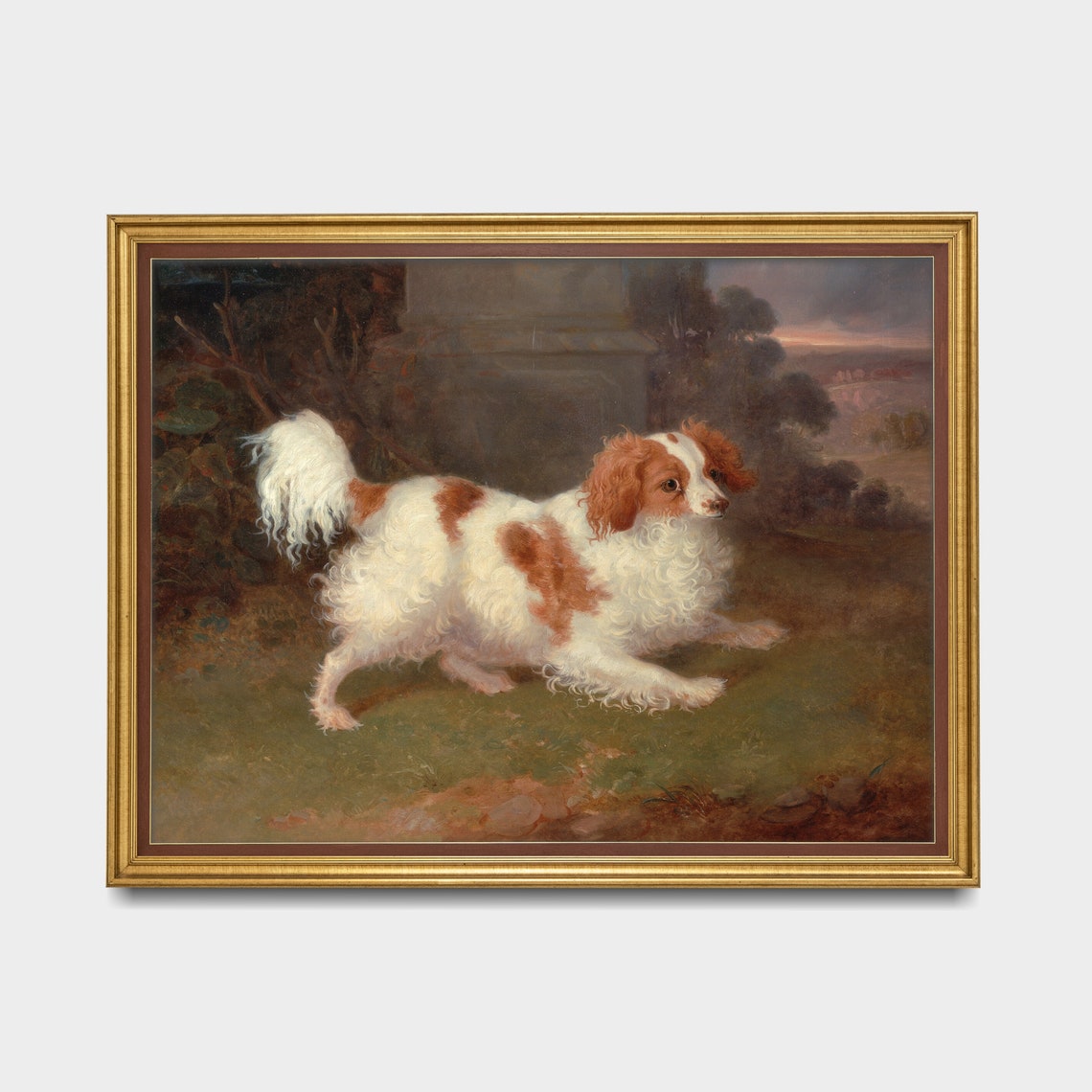 Cavalier King Charles Spaniel in a Garden Vintage Dog Poster - Image 5