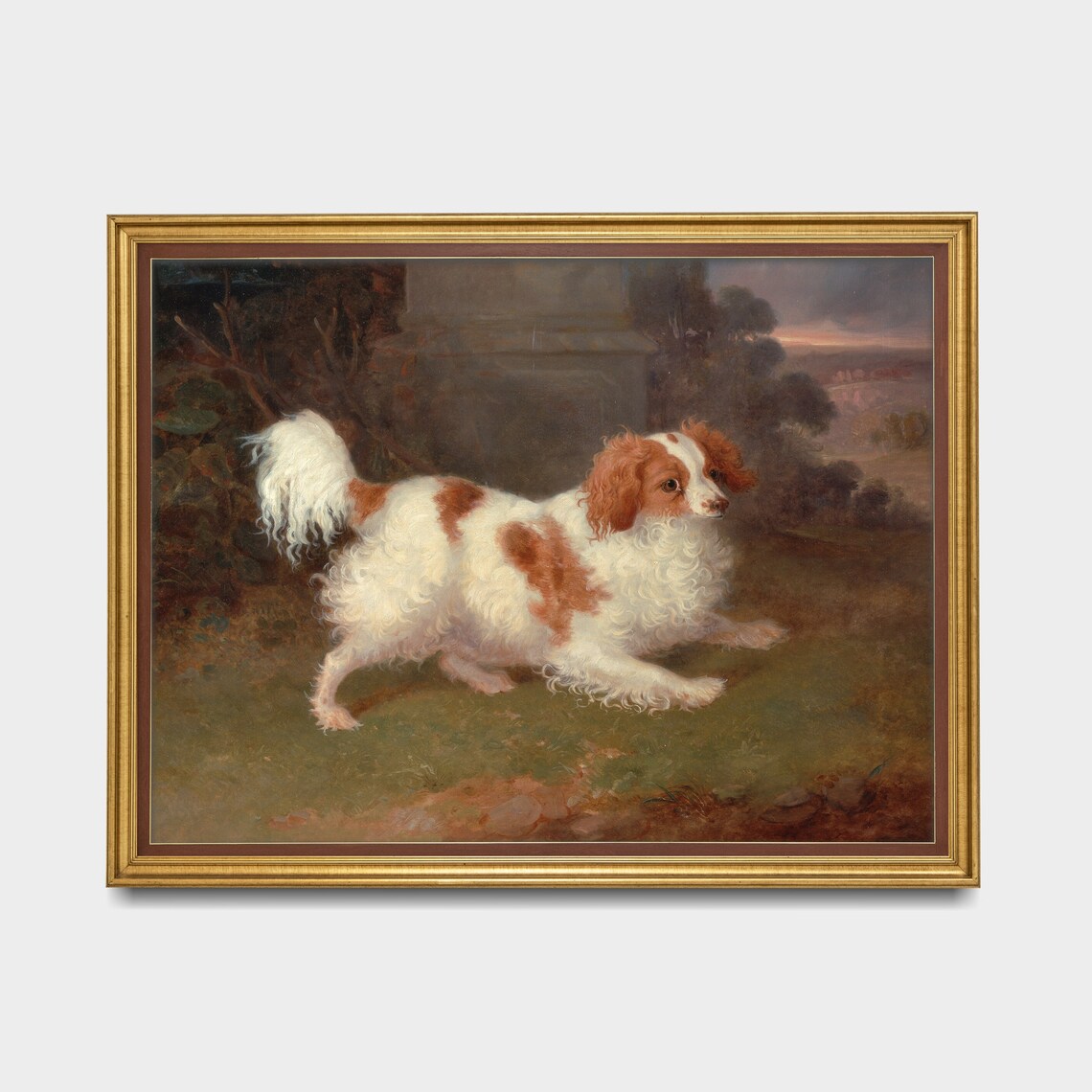 Spaniel Vintage Rustic Oil-Painting-Style Art Print - Image 3