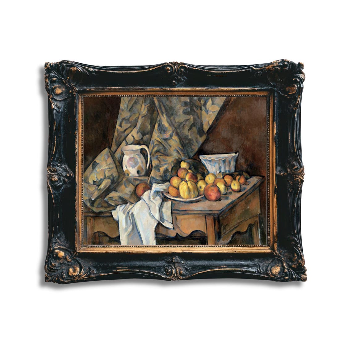 Still Life Apples and Pitcher Table Post Impressionist Style Poster