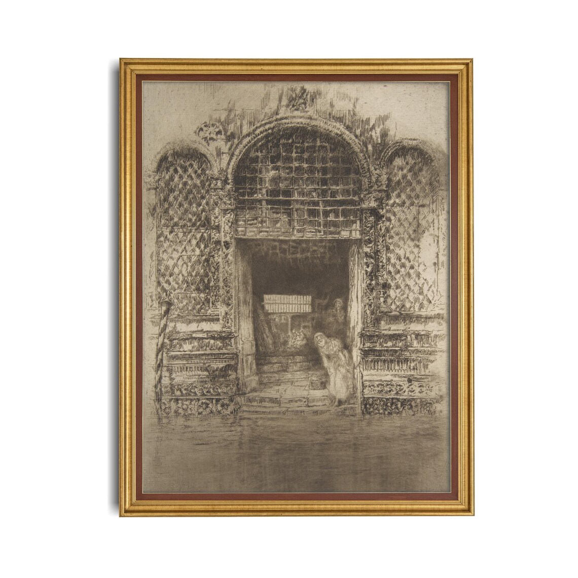 Whistler The Doorway Venetian Water Door Etching Vintage Poster - Image 4