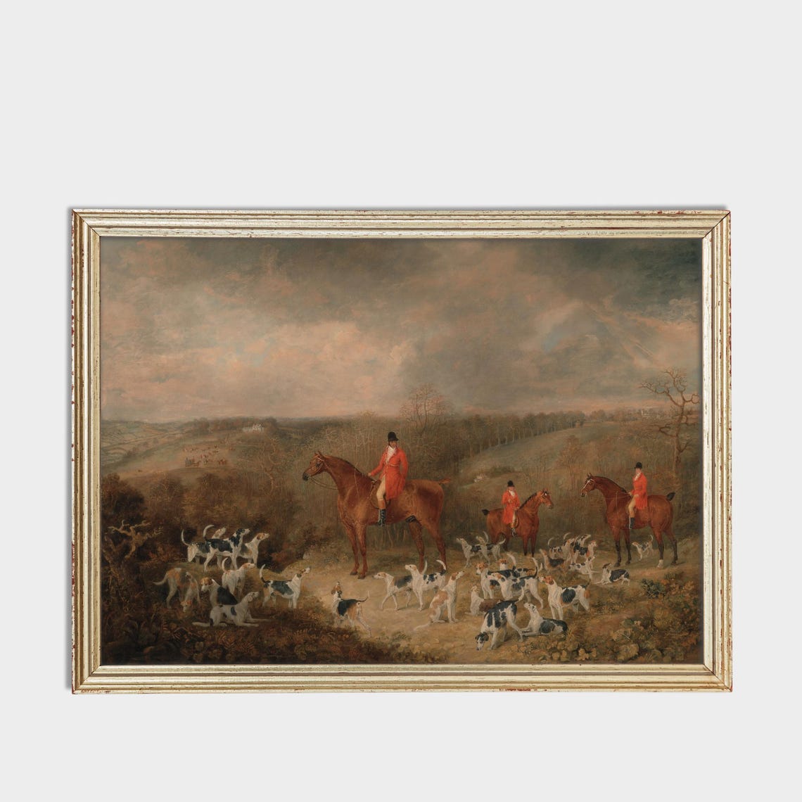 English Fox Hunt Red Coat Riders Hounds Classic Sporting Poster - Image 3