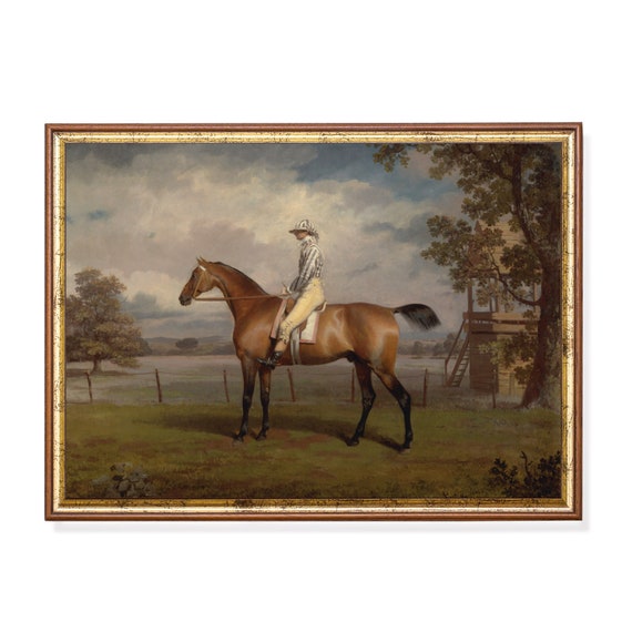 Printed And Shipped Vintage Horse Painting Antique Equestrian Print Moody Rustic Animal Fine Print Farmhouse Decor Physical Prints