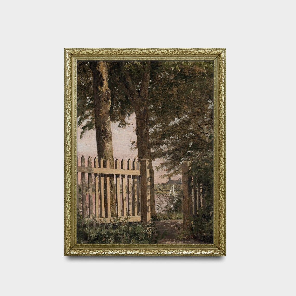 Vintage Landscape Trees Art Print, Rustic Farmhouse - Image 2