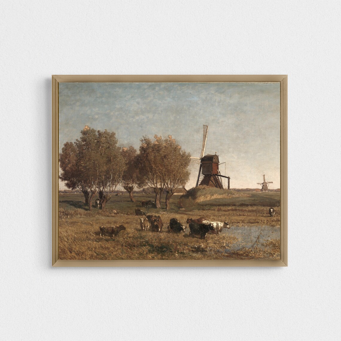 Landscape Painting Antique Farmhouse Art Print - Image 3