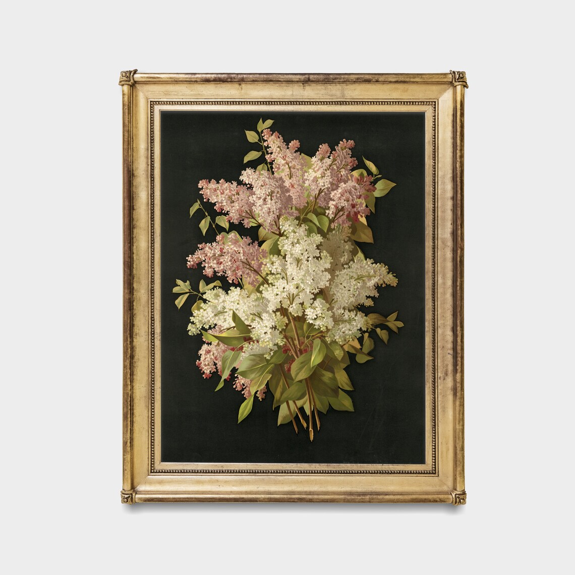 Lilac Bouquet Vintage Floral Art Print, Dark Academia - Image 3