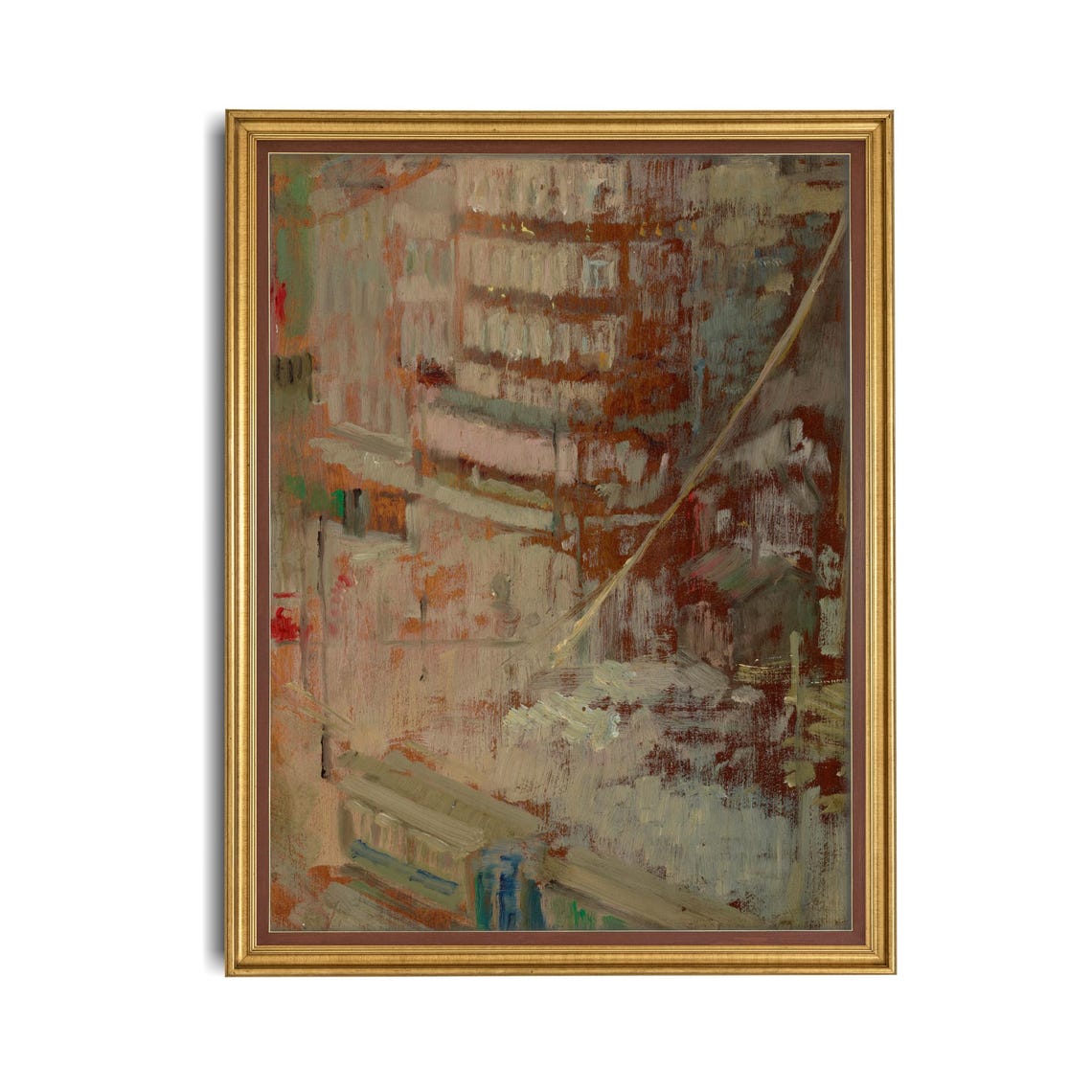 Abstract Cityscape Buildings Modern Impressionist Art Poster - Image 4
