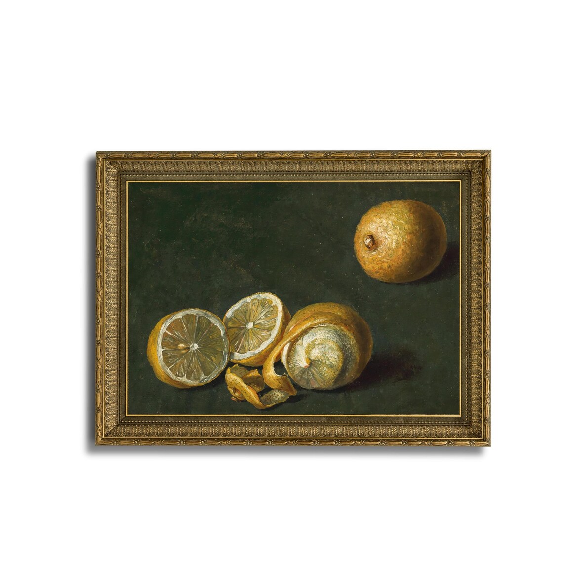 Cut Lemons Juicy Citrus Slices Dark Background Still Life Poster - Image 3