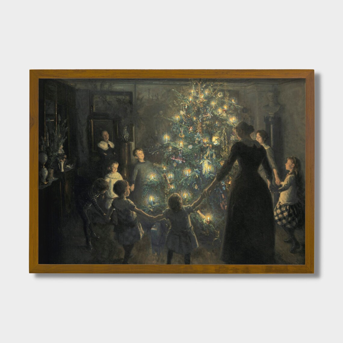 Vintage Christmas Eve Celebrations Oil Painting Art Print - Image 2