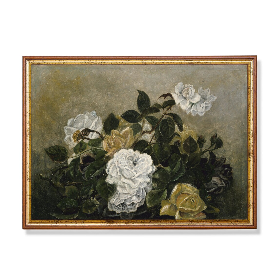 Still Life With Roses Vintage Floral Art Print