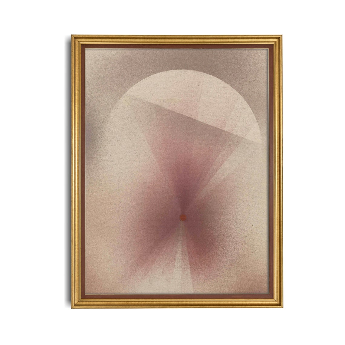 Radiating Arch Abstract Art Neutral Pink Vintage Style Poster - Image 4
