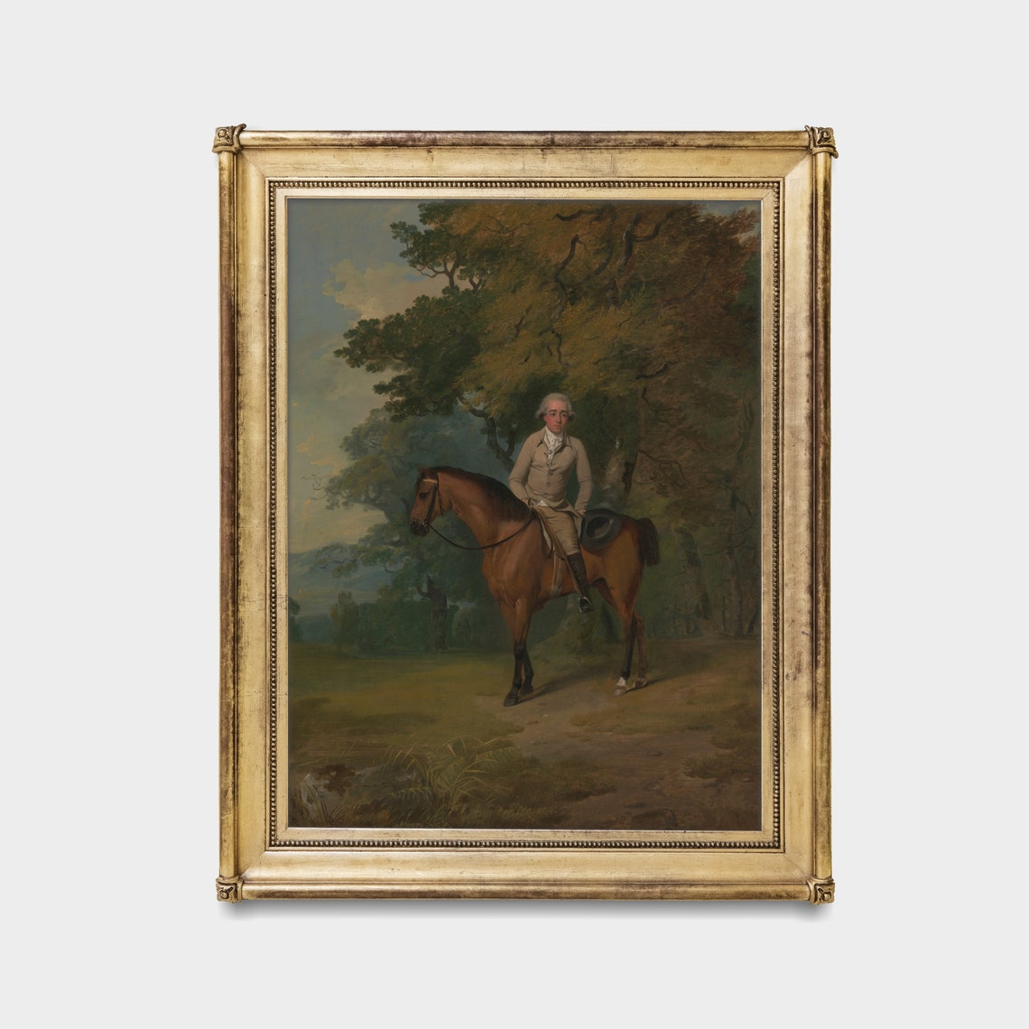 Gentleman on Bay Horse in Park Vintage Equestrian Portrait Poster - Image 3