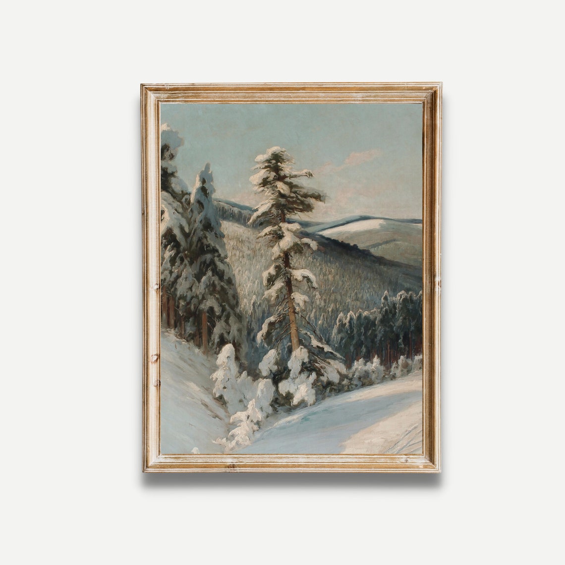 Snow-Covered Pines Overlooking Mountain Valley Winter Poster - Image 3