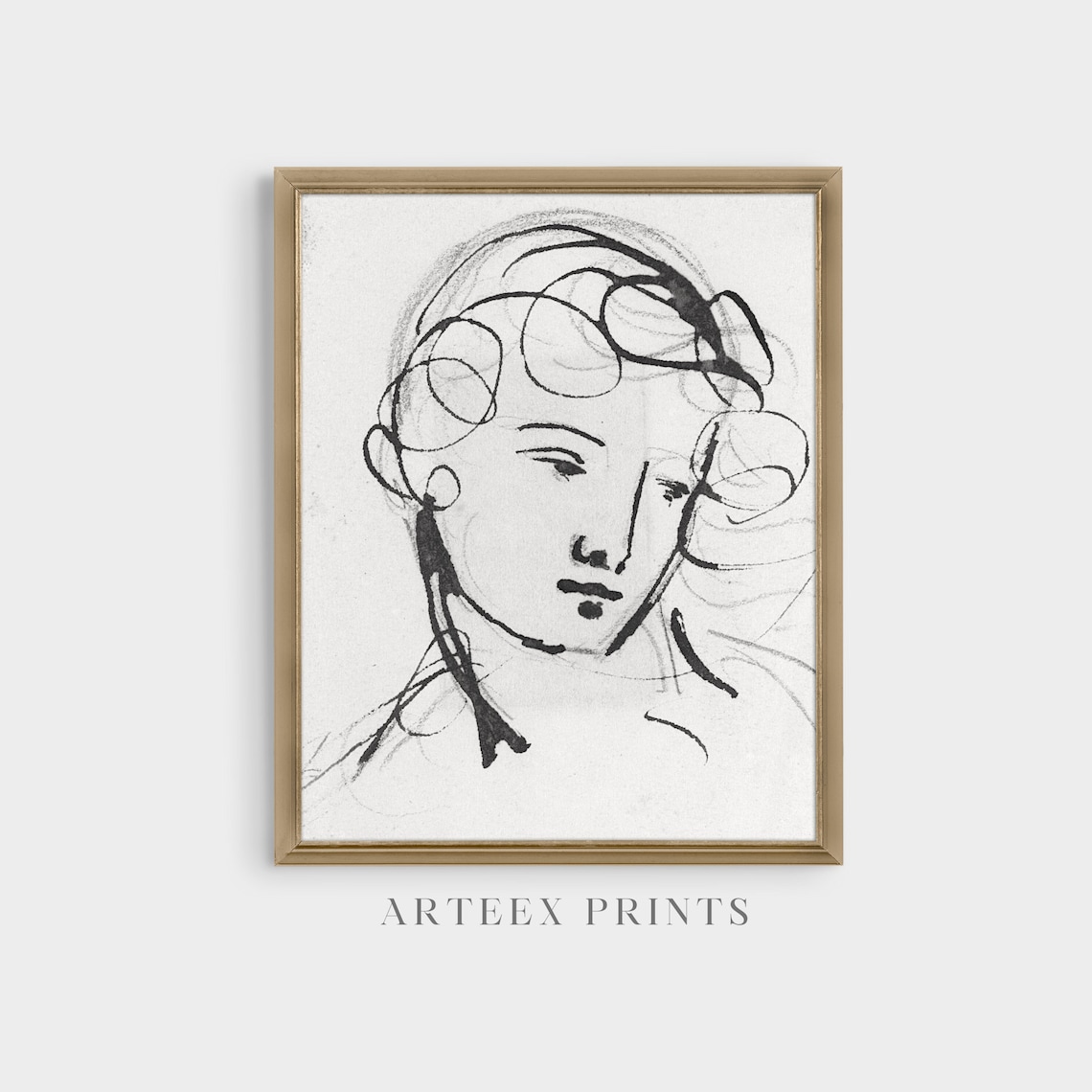 Minimalist Ink Line Sketch of a Woman Face Modern Abstract Poster - Image 3