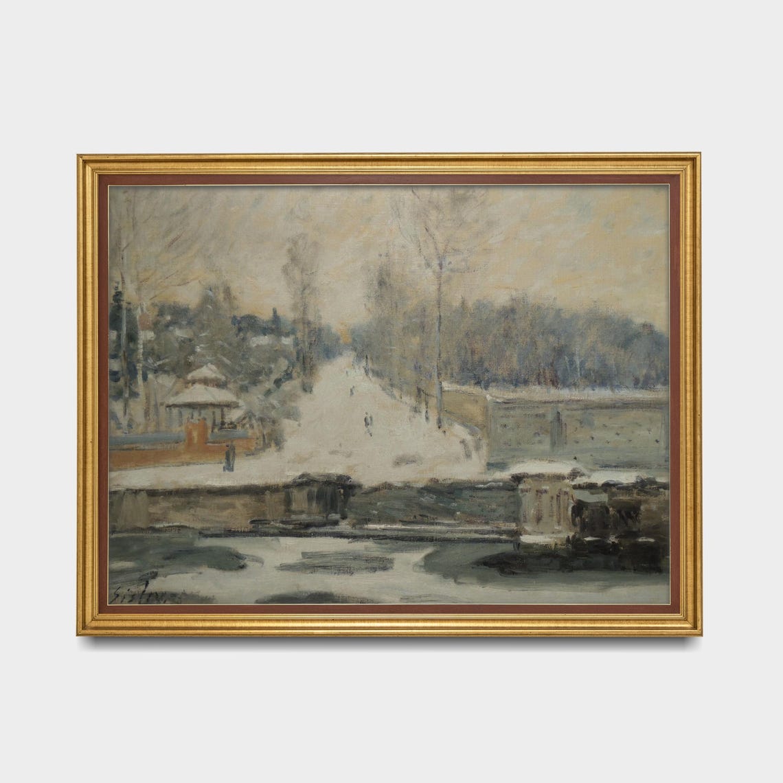 Alfred Sisley Snowy Hillside Impressionist Winter Landscape Poster - Image 5