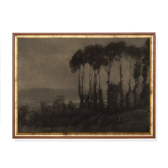 Printed And Shipped Vintage Landscape Painting Antique Country Landscape Dark Academia Print Moody Rustic Artwork Physical Prints