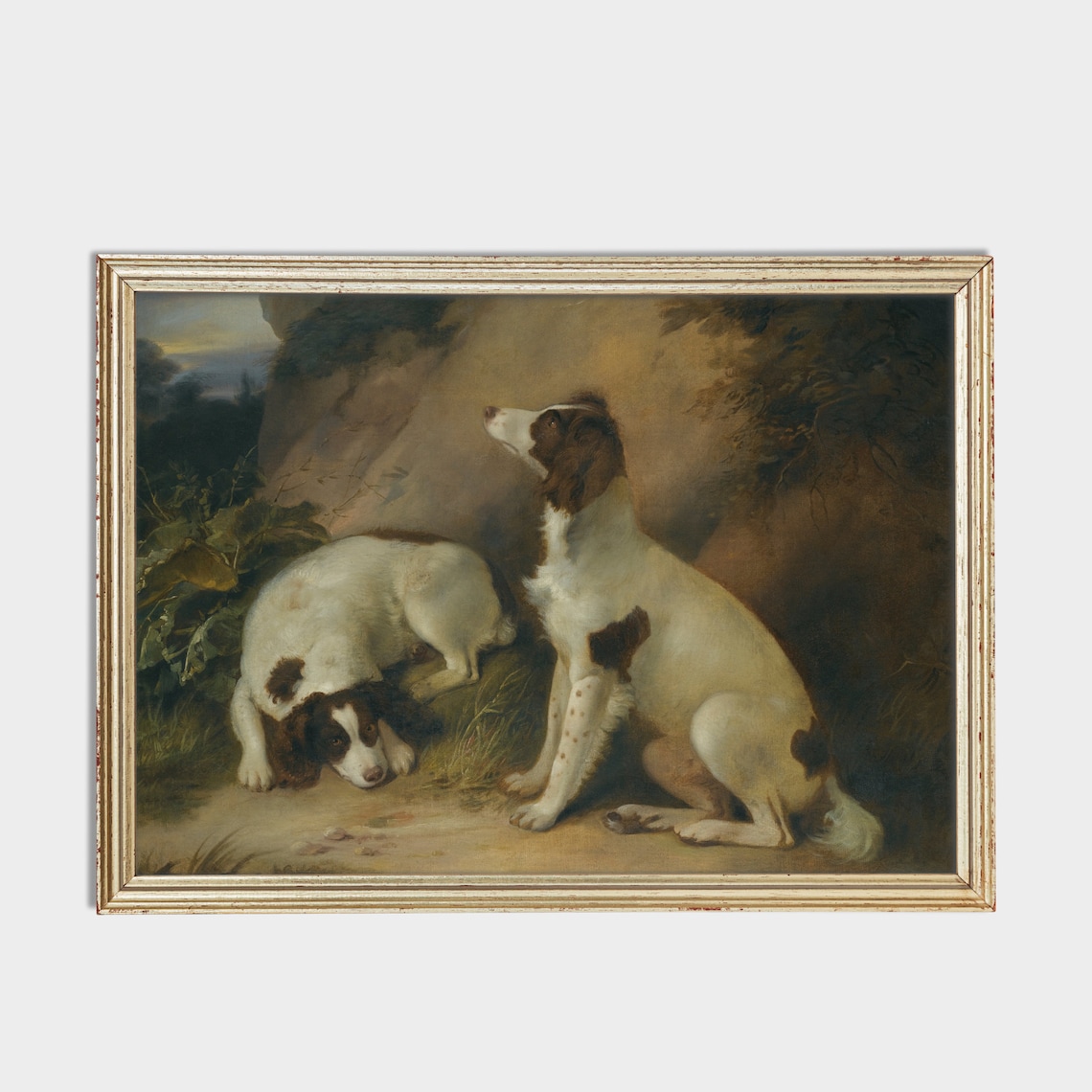 Vintage Dog Painting Antique Rustic Farmhouse Art Print - Image 4