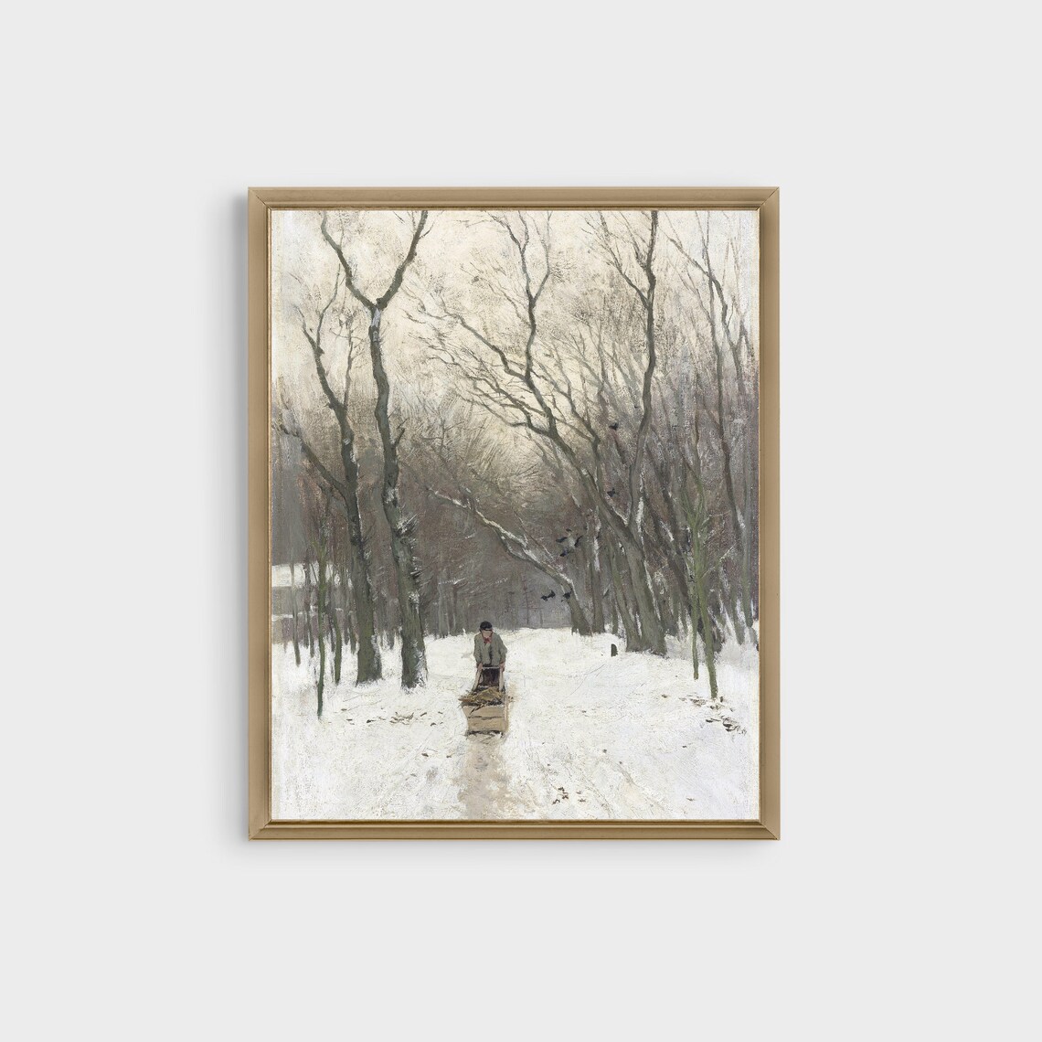 Winter Landscape Painting Vintage Holiday Art Print - Image 3