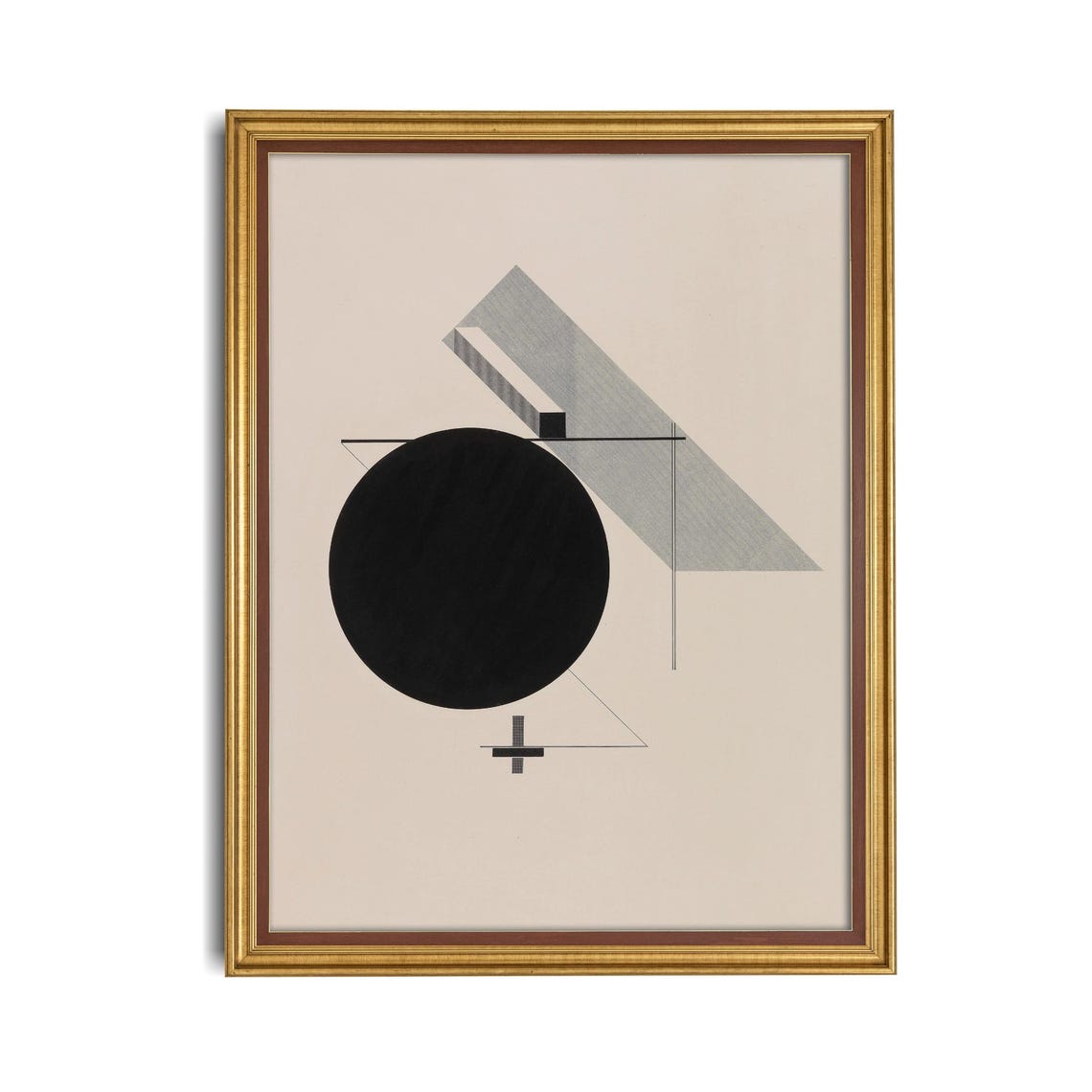 Bauhaus Style Geometric Abstract with Black Circle Modern Poster - Image 4