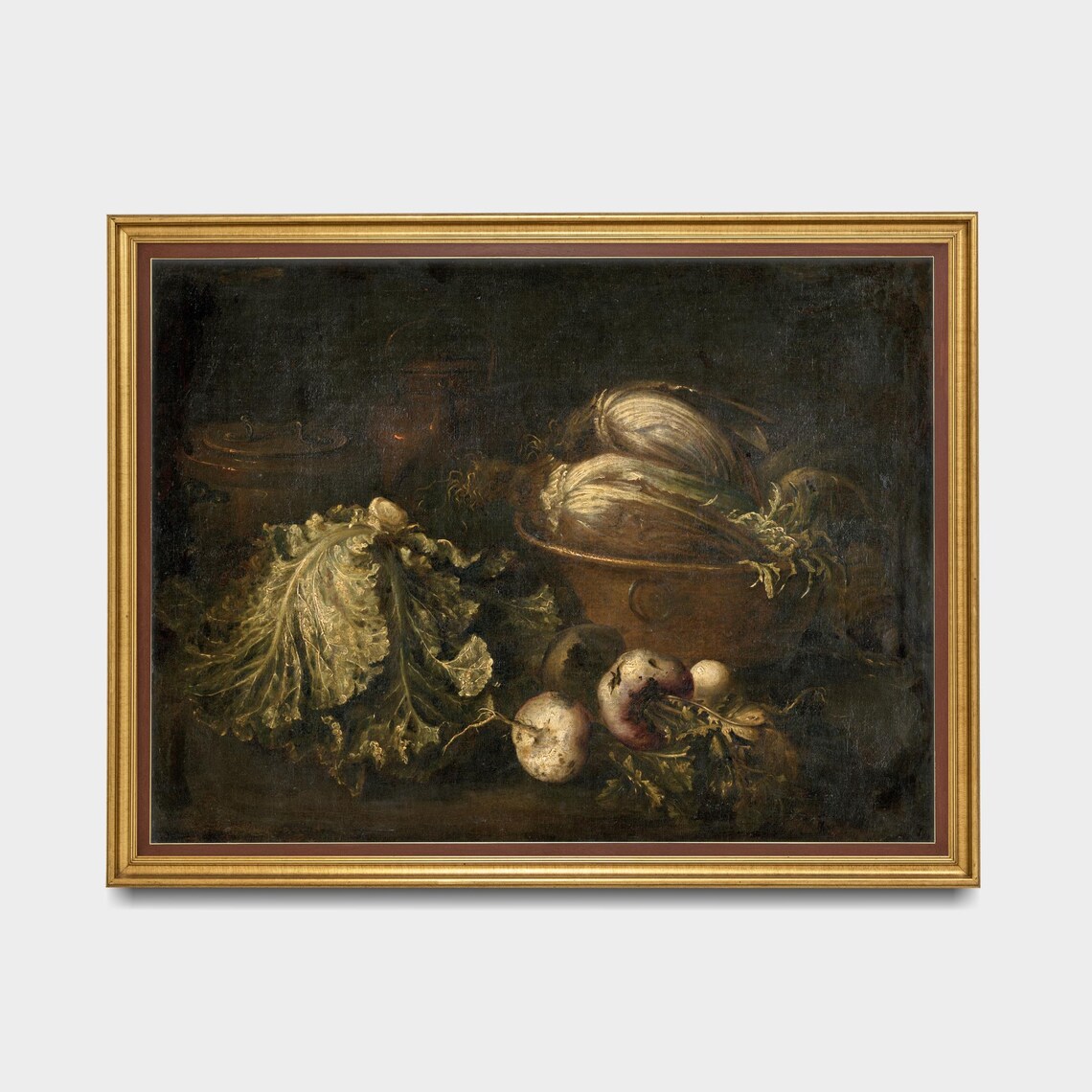 Printed And Shipped Vintage Still Life With Vegetables Antique Kitchen Print Moody Kitchen Wall Art Physical Prints Dark Academia - Image 5