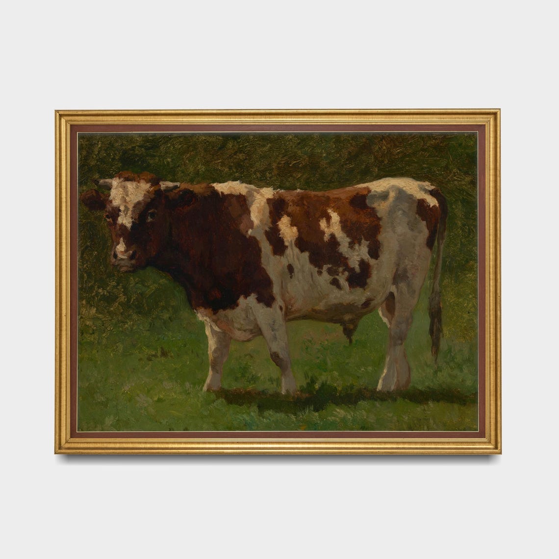 Printed And Shipped Vintage Animal Print Antique Bull Painting Farm Animal Art Farmhouse Decor Fine Art Physical Art Print - Image 5