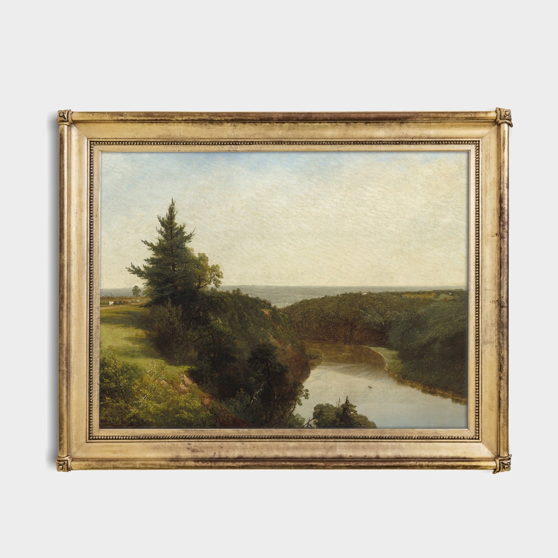 Winding River Through a Forested Valley From a High Bluff Poster - Image 4