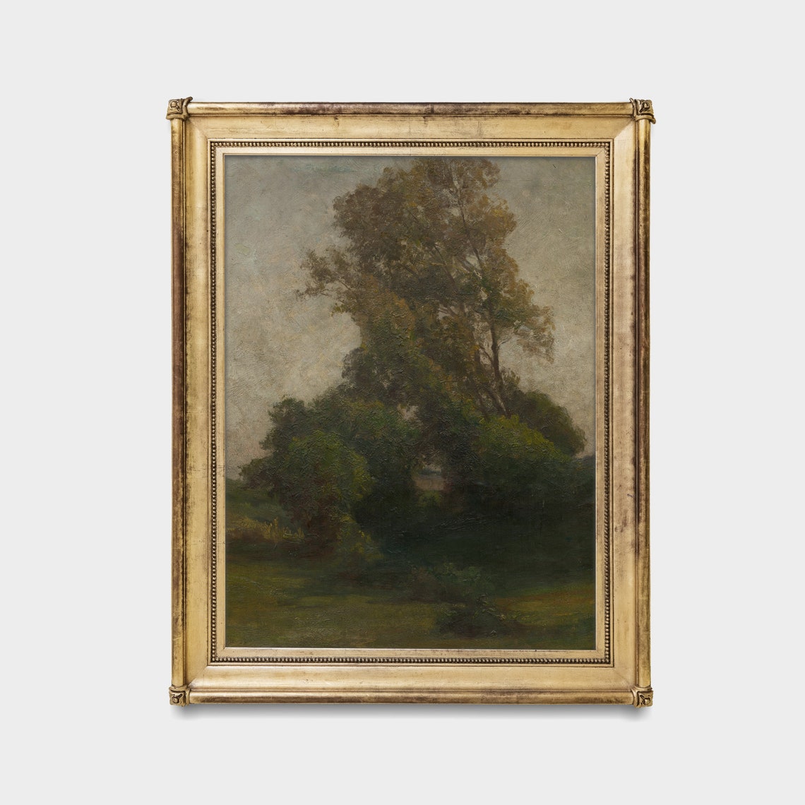 Moody Tonalist Painting of Dark Trees at Dusk Twilight Art Poster - Image 4