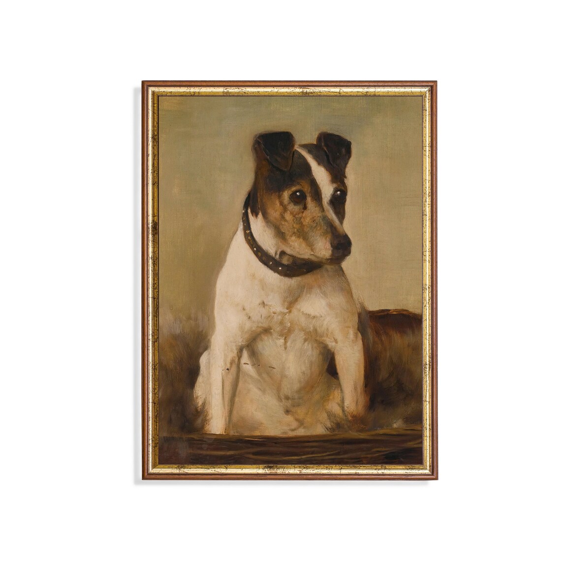 Vintage Dog Portrait, Antique Farmhouse Wall Art Print