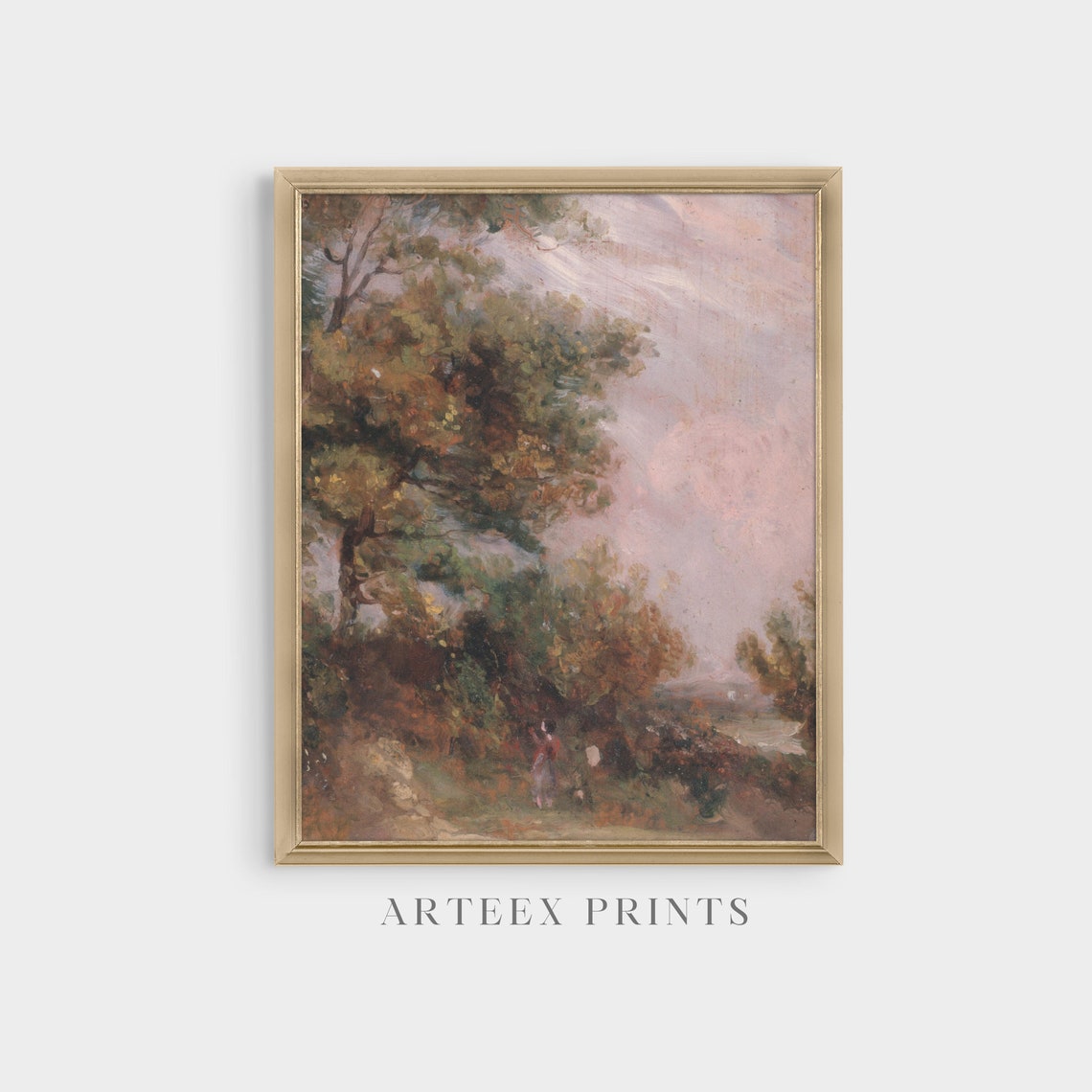Vintage Landscape Painting Antique Tree Forest Print Moody Rustic Vertical Art Wall Art Farmhouse Decor - Image 5