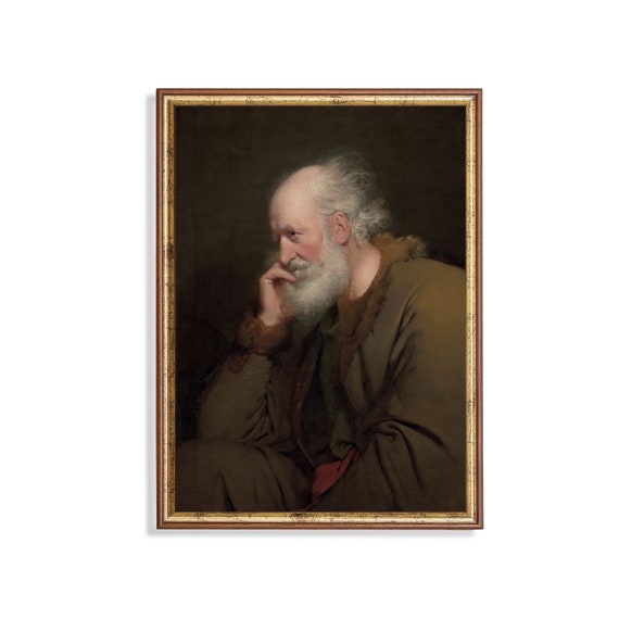 Mailed Print Vintage Gentleman Portrait Antique Old Man Portrait Moody Rustic Oil Painting Print And Ship Fine Art Print