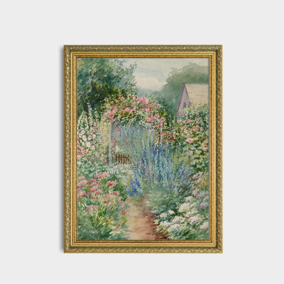 Vintage Summer Landscape, Rustic Flower Garden Art Print - Image 3