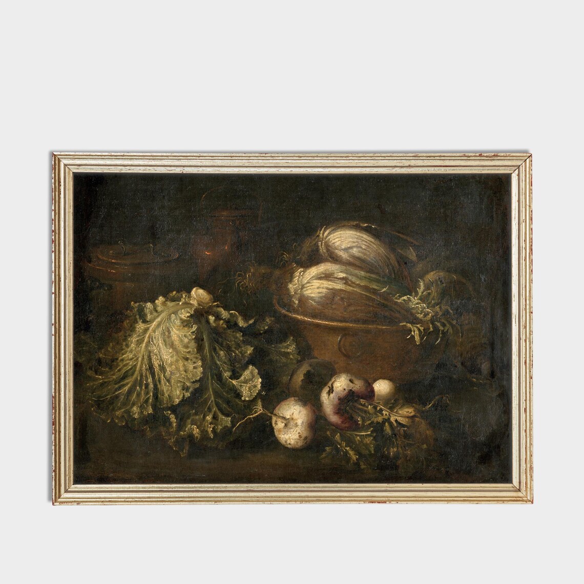 Printed And Shipped Vintage Still Life With Vegetables Antique Kitchen Print Moody Kitchen Wall Art Physical Prints Dark Academia - Image 3