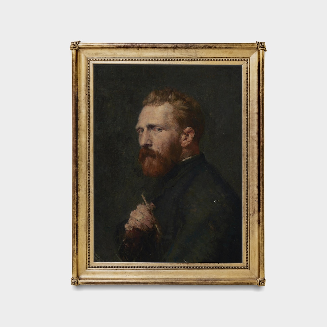 Red-Bearded Gentleman in Dark Oil Portrait Vintage Classic Art Poster - Image 4