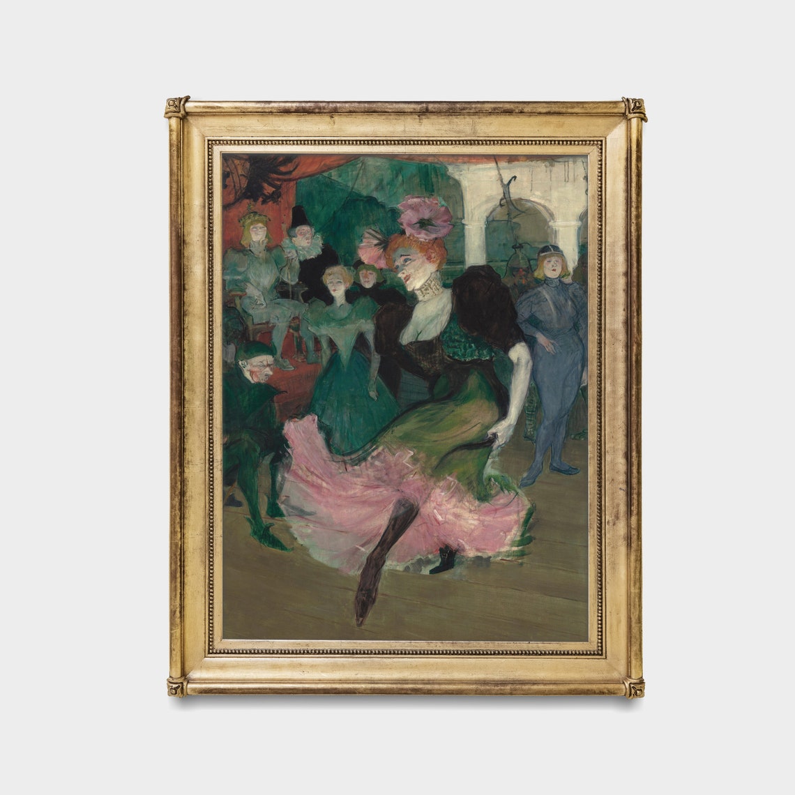Can Can Dancer in Pink Skirt at the Moulin Rouge Vintage Art Poster - Image 3