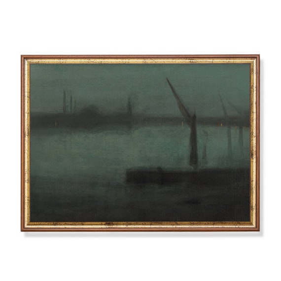 Mailed Print Vintage Landscape Painting Antique Country Landscape Moody Rustic Print Nocturne Fine Art Printed And Shipped