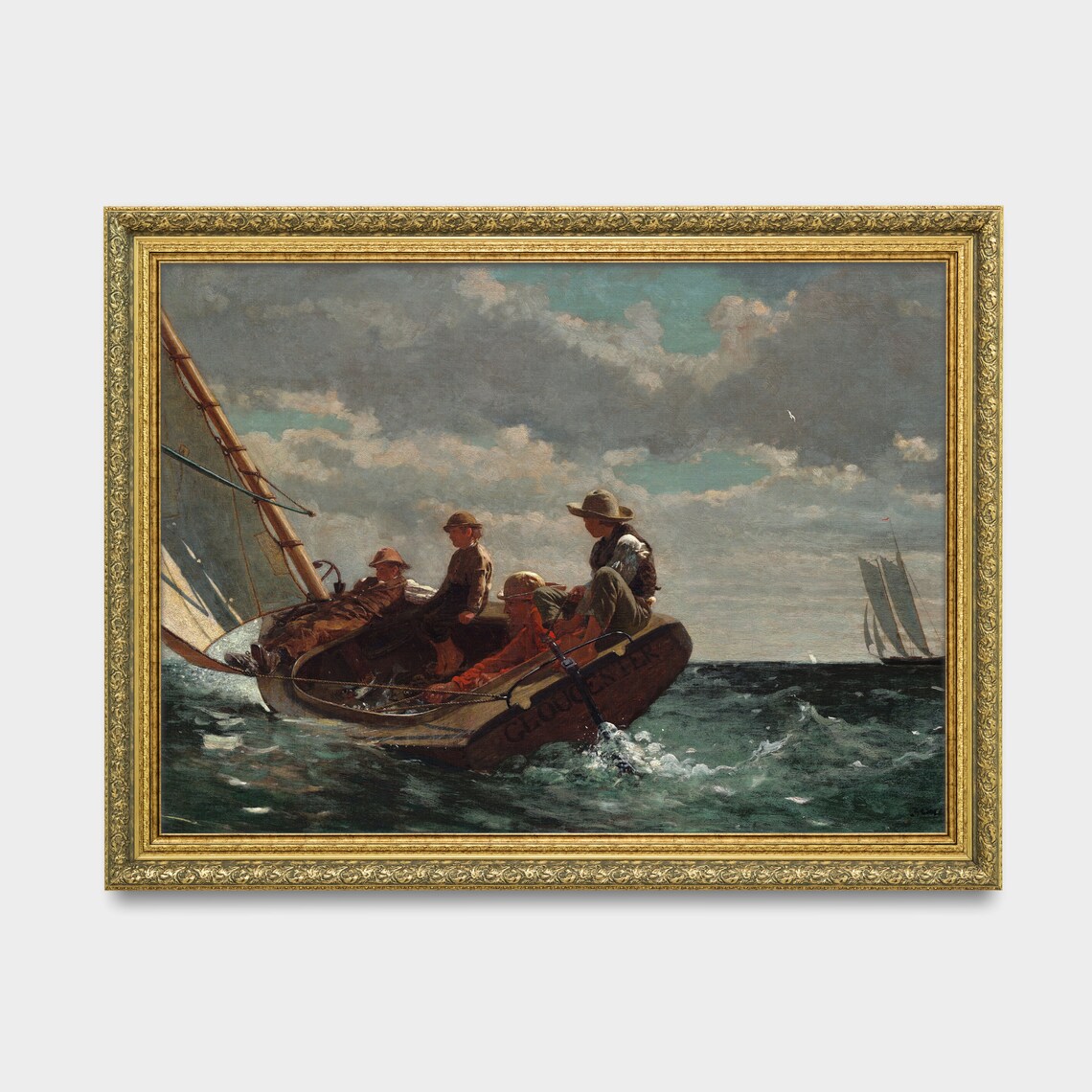 Winslow Homer Breezing Up Boys Sailing Boat American Classic Poster - Image 3