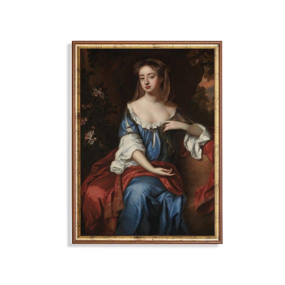 Printed And Shipped Vintage Portrait Painting Antique Woman Portrait Rustic Moody Print 19th Century Fine Art Physical Prints