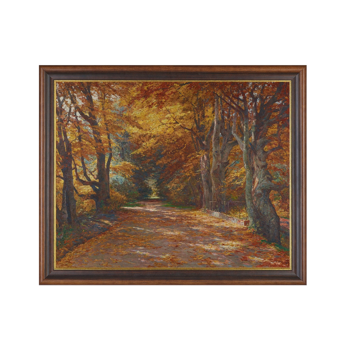 Printed And Shipped Vintage Autumn Landscape Antique Fall Painting Rustic Moody Print Nature Forest Fine Art Physical Prints