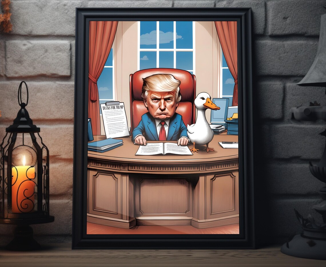 Donald Trump Ducks For Trump Oval Office Desk Funny Political Poster