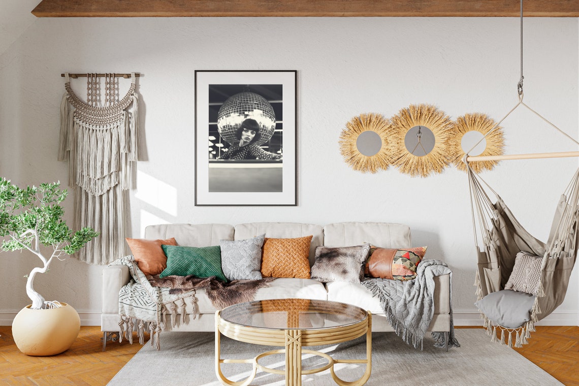 Disco Ball Pool Table Poster 70s Art Print Billiards Wall Decor Retro Artwork Black And White Design Gift For Game Room - Image 2