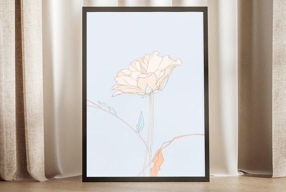 Abstract Line Art Poster Continuous Line Floral Wall Art Comfort Colors Minimalist Geometric Decor Unique Gift For Art Lovers