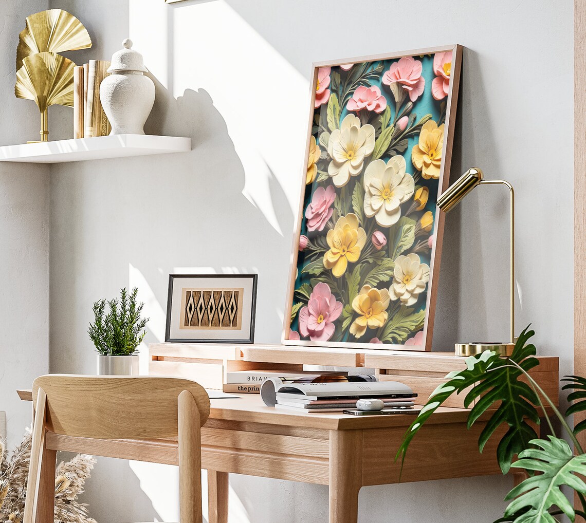 Spring Primrose Floral, Botanical Spring Decor Art Print - Image 3