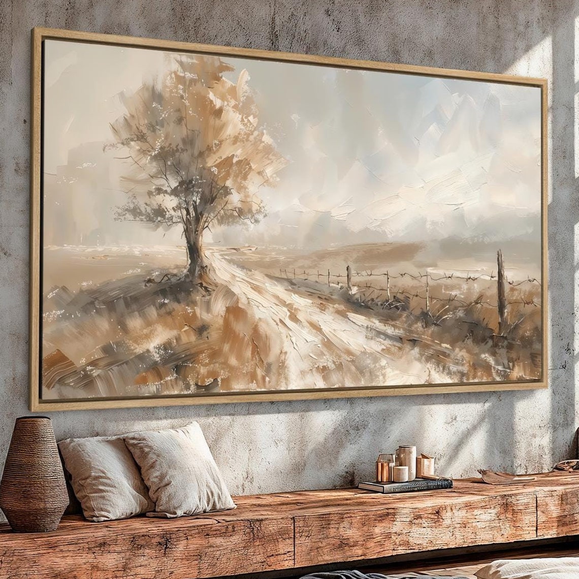 Tree Of Life Path Neutral Landscape Abstract Painting Wall Poster