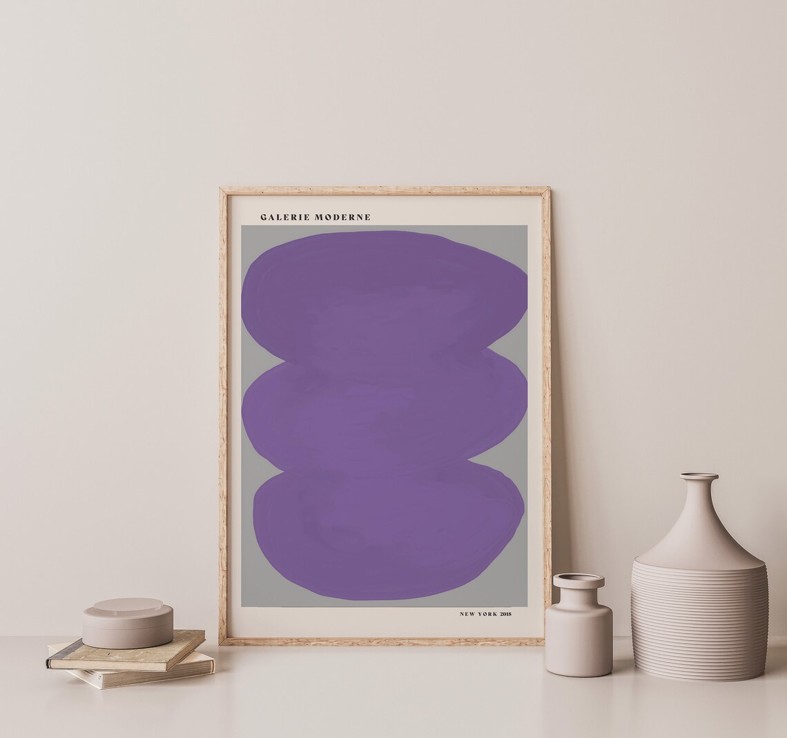 Galerie Moderne Purple Stacked Ovals Organic Modern Abstract Poster - Image 2
