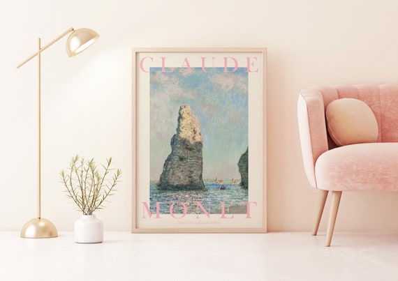 Claude Monet Art Print Modern Vintage Poster Exhibition Wall Art Monet Wall Art Vintage Wall Art The Cliffs
