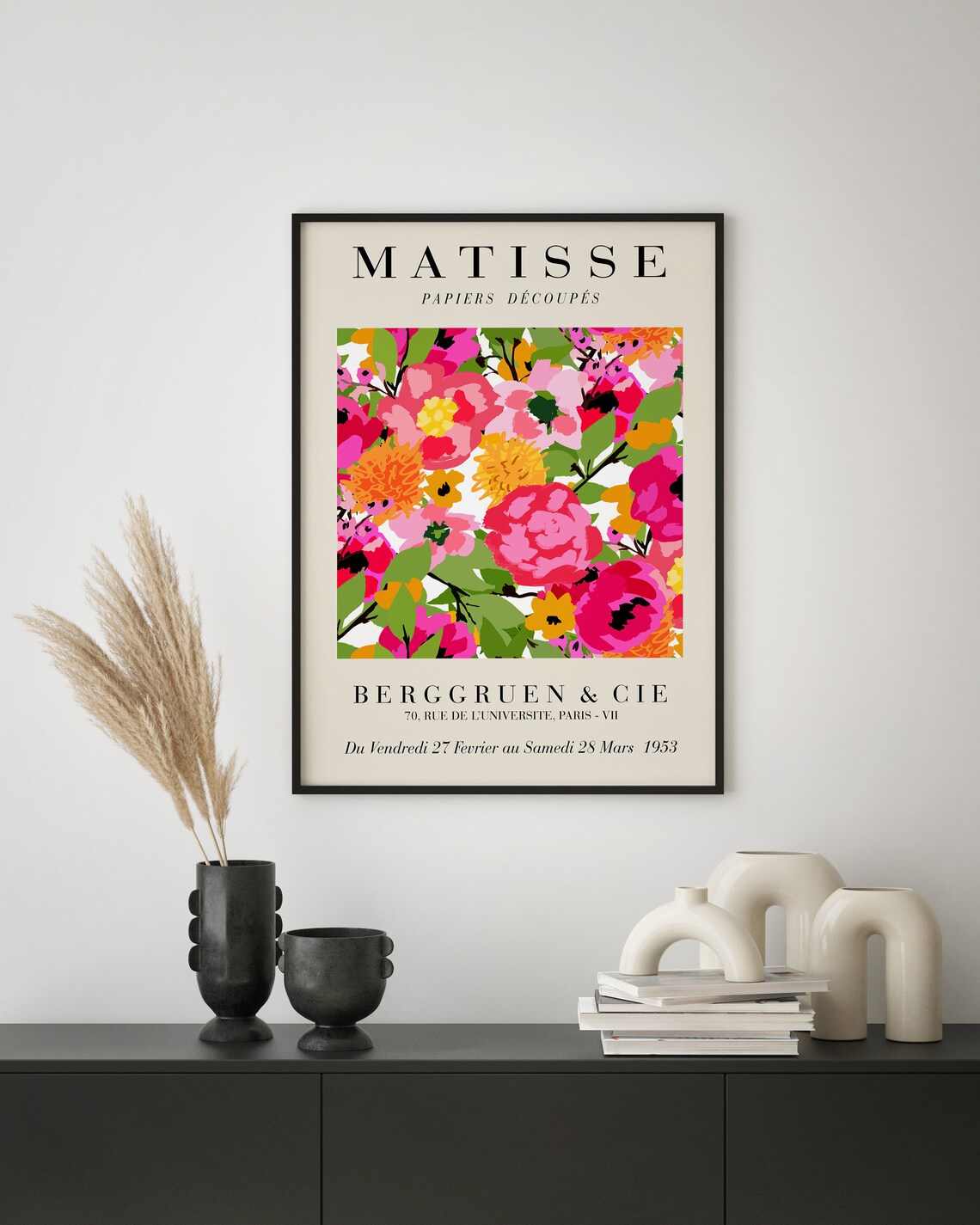 Matisse Vibrant Magenta Floral Bouquet Papiers Decoupes Poster - Image 2