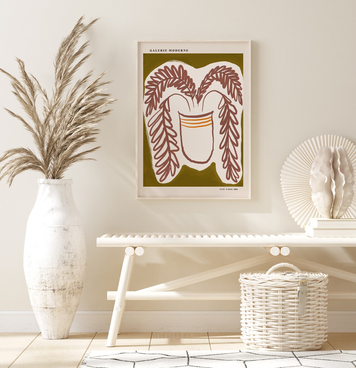 Galerie Moderne Terracotta Potted Plant Botanical Olive Poster - Image 3