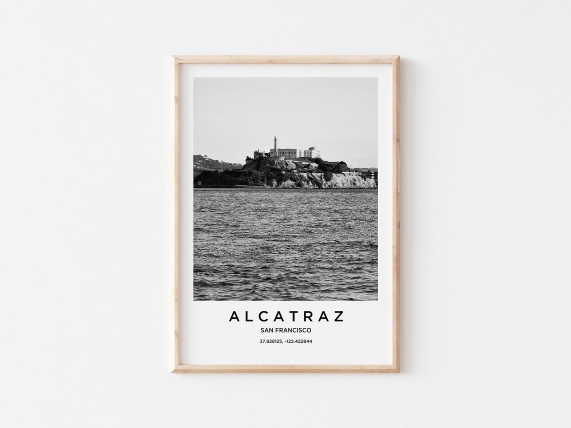 Alcatraz Travel Poster Alcatraz Print Alcatraz Photo Print Black And White Photography Monochrome Travel Photography San Francisco - Image 3