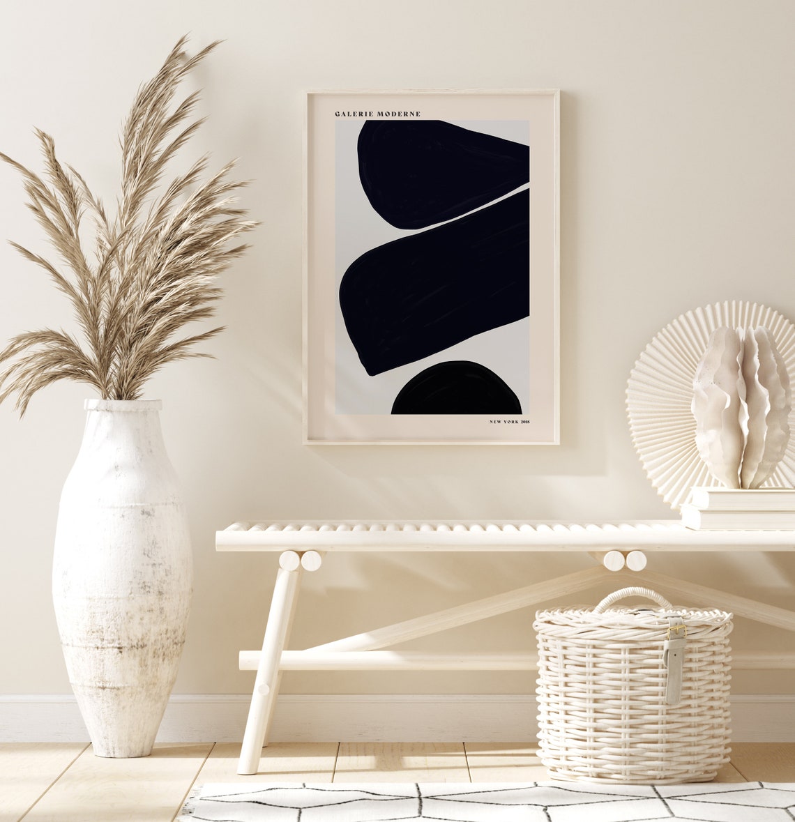 Galerie Moderne Bold Black Organic Shapes Minimalist Abstract Poster - Image 2