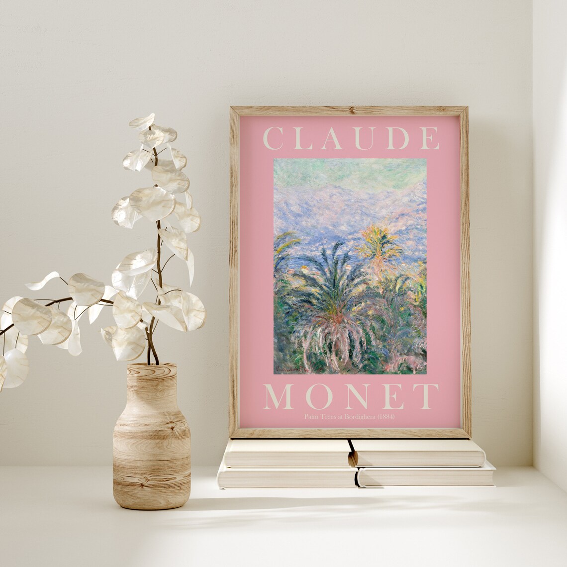 Claude Monet Palm Trees at Bordighera 1884 Pink Exhibition Poster - Image 3